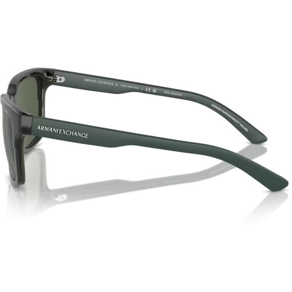 ARMANI EXCHANGE 0AX4026S Unisex Eyewear, Shiny Transparent Green (83419A), Size: 56