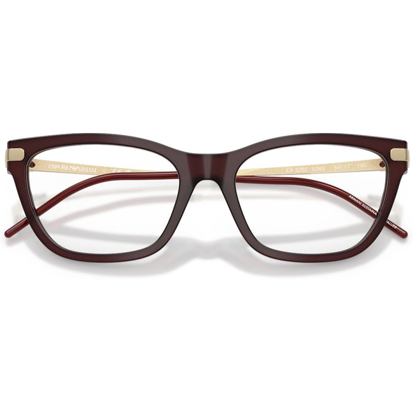 EMPORIO ARMANI 0EA3262 Ladies Eyewear, Shiny Opal Bordeaux (6265), Size: 52