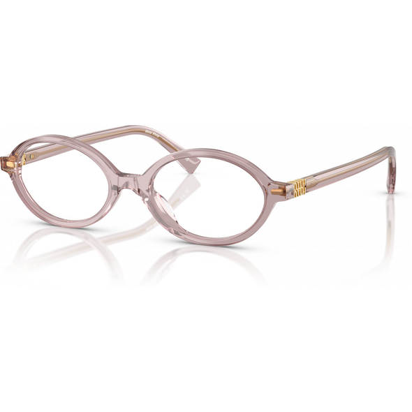 MIU MIU 0MU 01XV Ladies Eyewear, Mauve Transparent (12W1O1), Size: 50