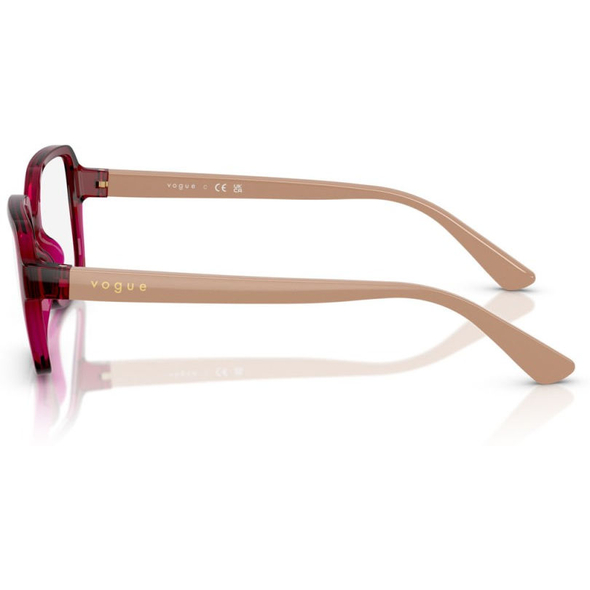 VOGUE JUNIOR VISTA 0VY2032 Unisex Eyewear, Transparent Dark Red (3066), Size: 47